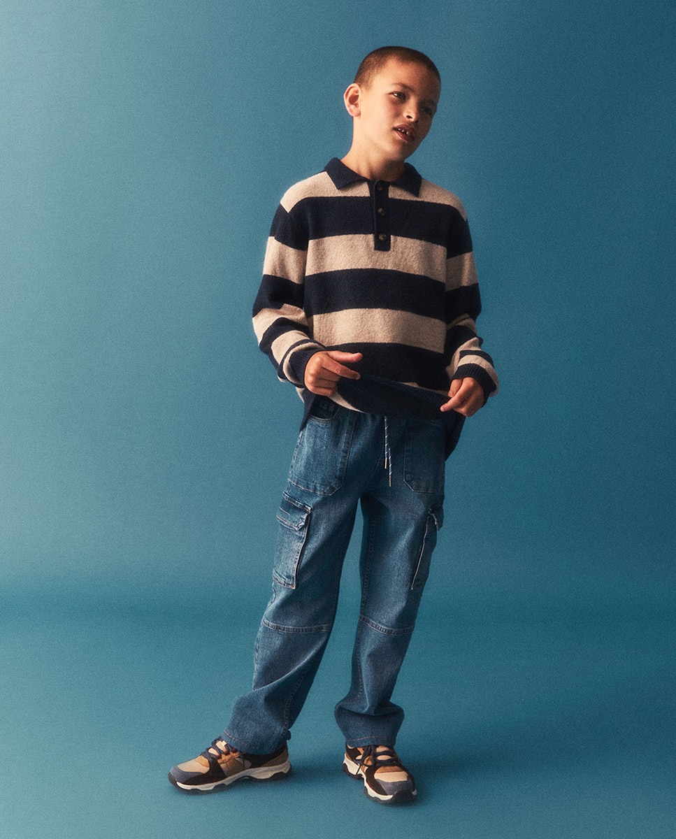Denim cargo cintura elástica - Sfera - Cerúleo Cerúleo-2