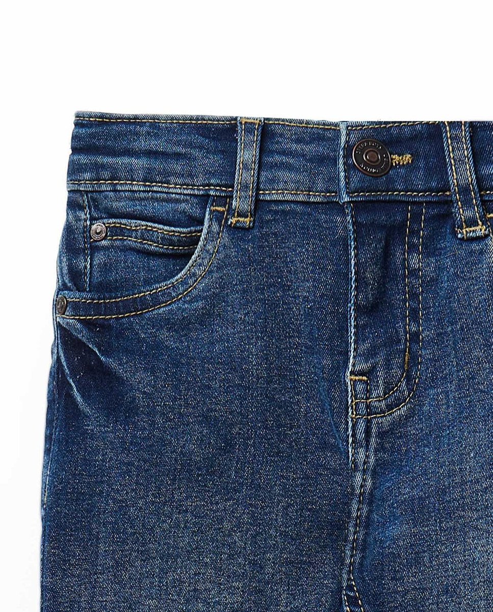 Jeans Warm com 5 Bolsos Azul pálido-2