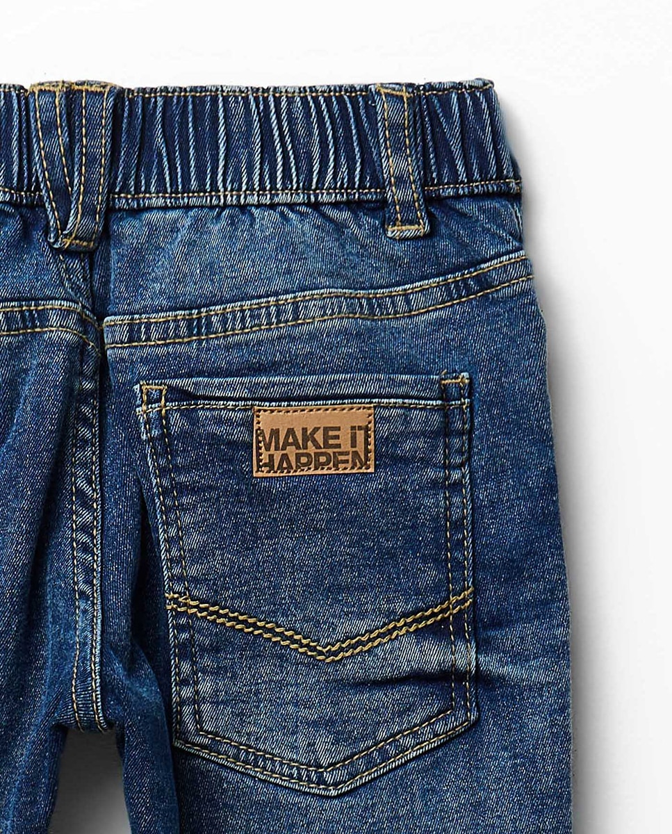 Jeans Warm com 5 Bolsos Azul pálido-4
