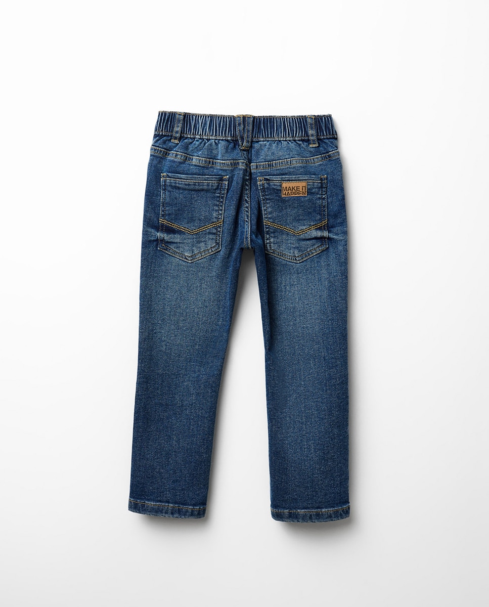 Jeans Warm com 5 Bolsos Azul pálido-5