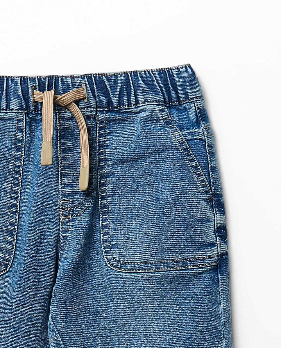 Jeans com Cintura Elástica Sfera Cerúleo-2