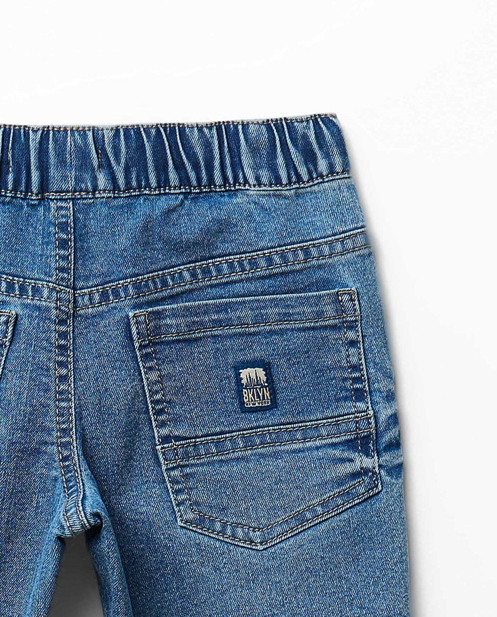 Jeans com Cintura Elástica Sfera Cerúleo-3