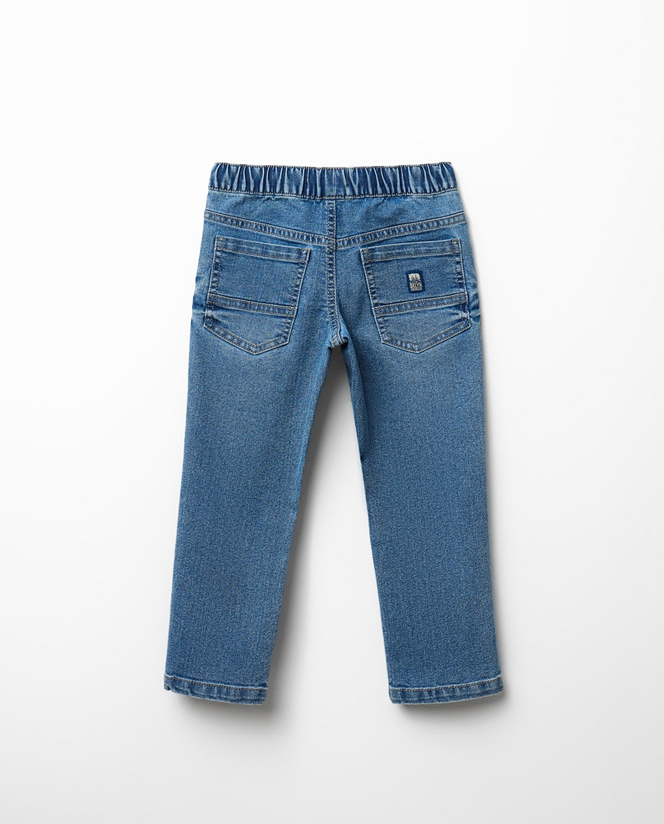 Jeans com Cintura Elástica Sfera Cerúleo-4
