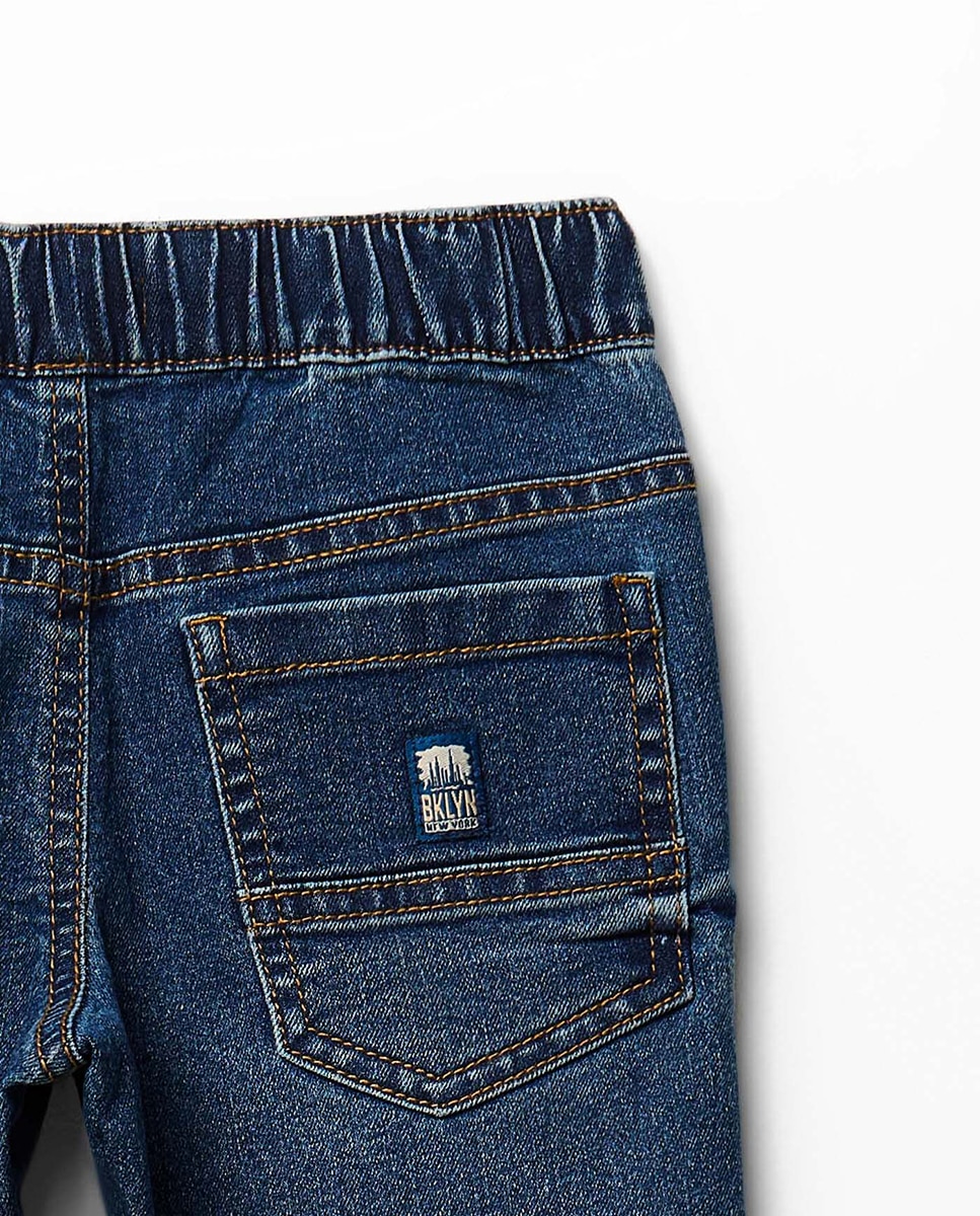 Jeans com Cintura Elástica Sfera Azul pálido-4