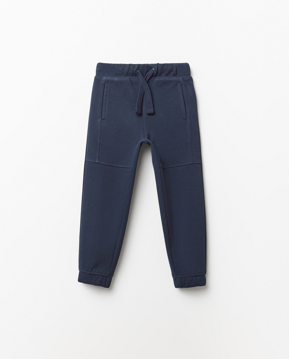 Pantalón felpa piqué - Sfera - Azul marino Azul marino-1