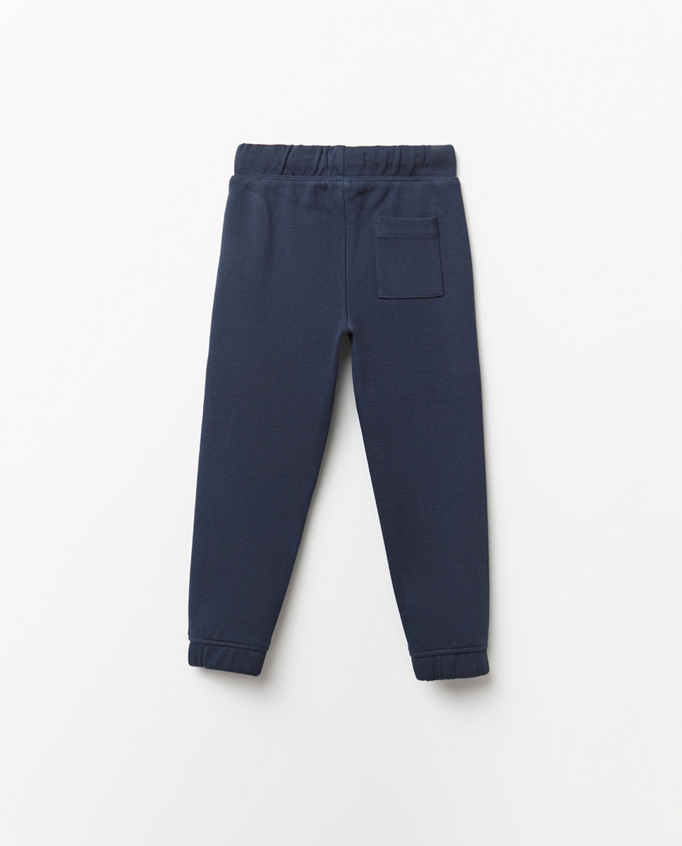 Pantalón felpa piqué - Sfera - Azul marino Azul marino-3