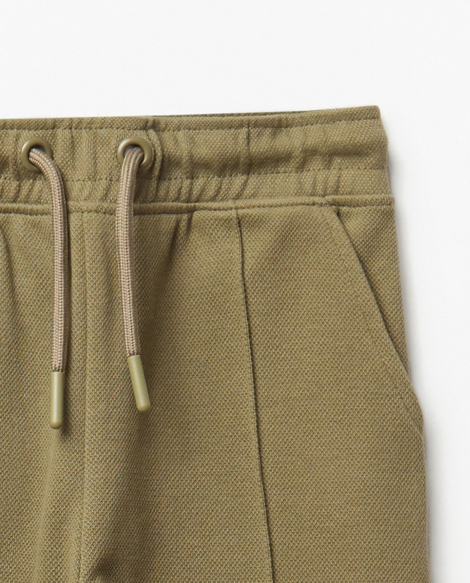 Calças Piqué Básicas Caqui-2