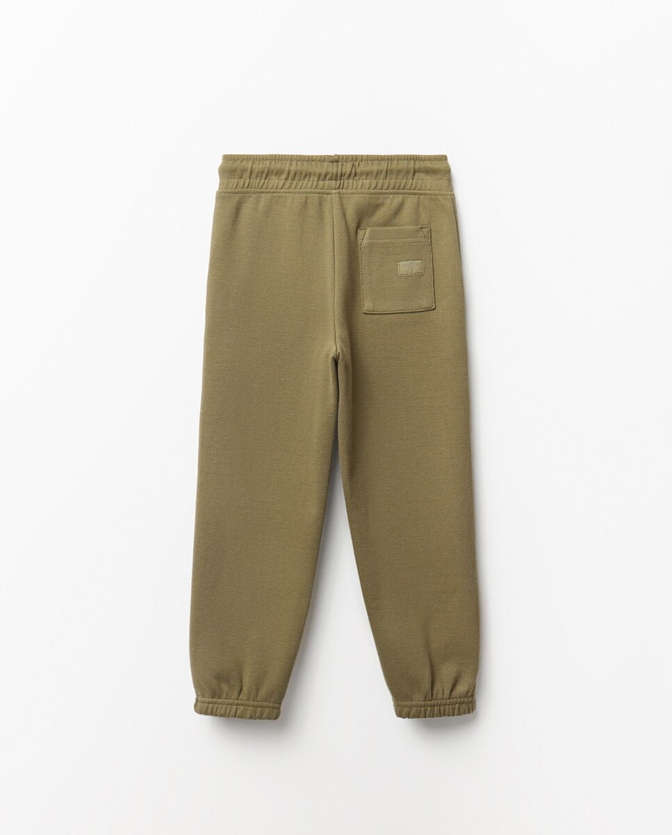 Calças Piqué Básicas Caqui-3