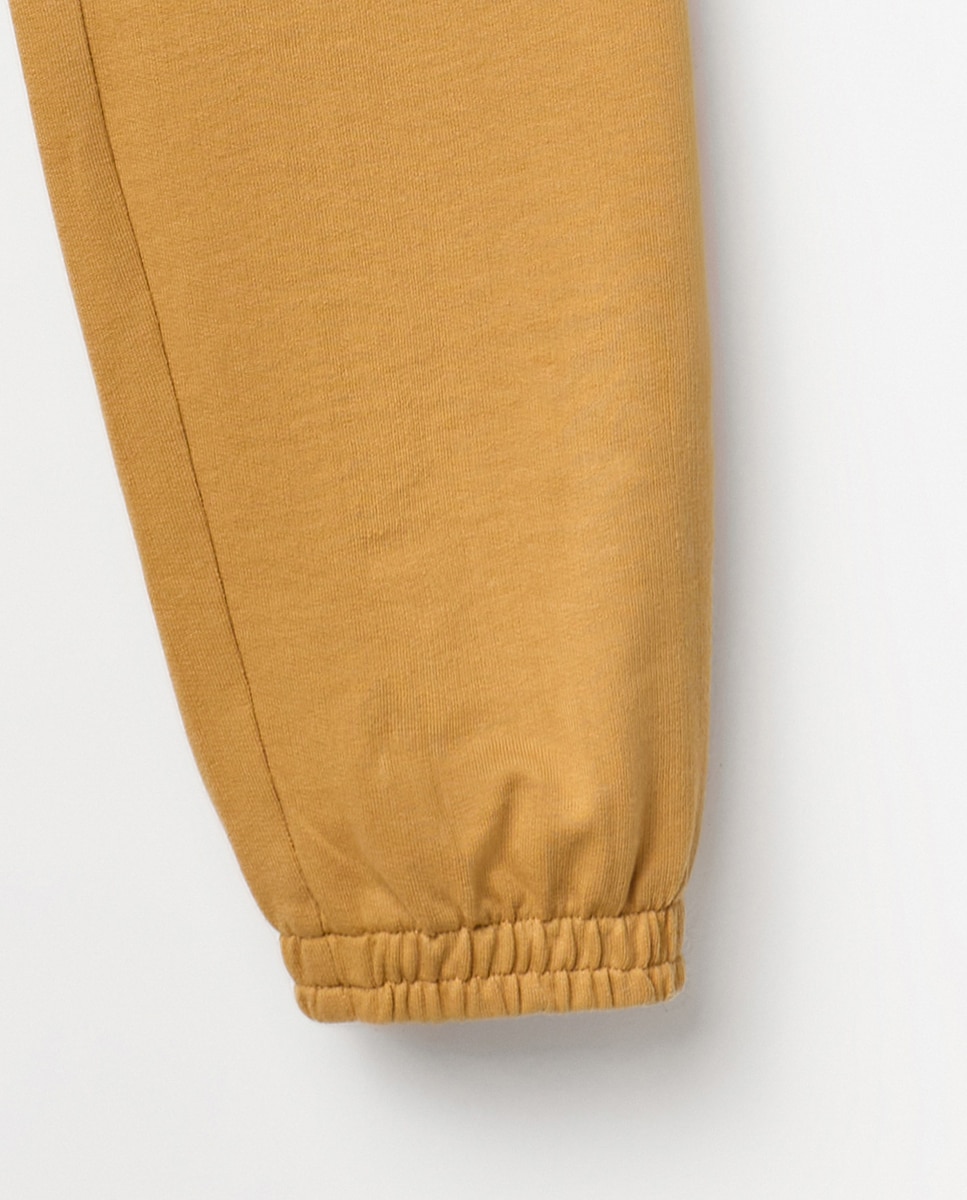 Calças Básicas Mostarda-3