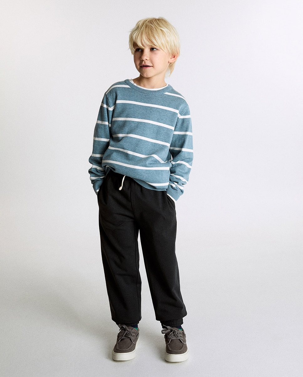 Calças Básicas Cinzento-escuro-1