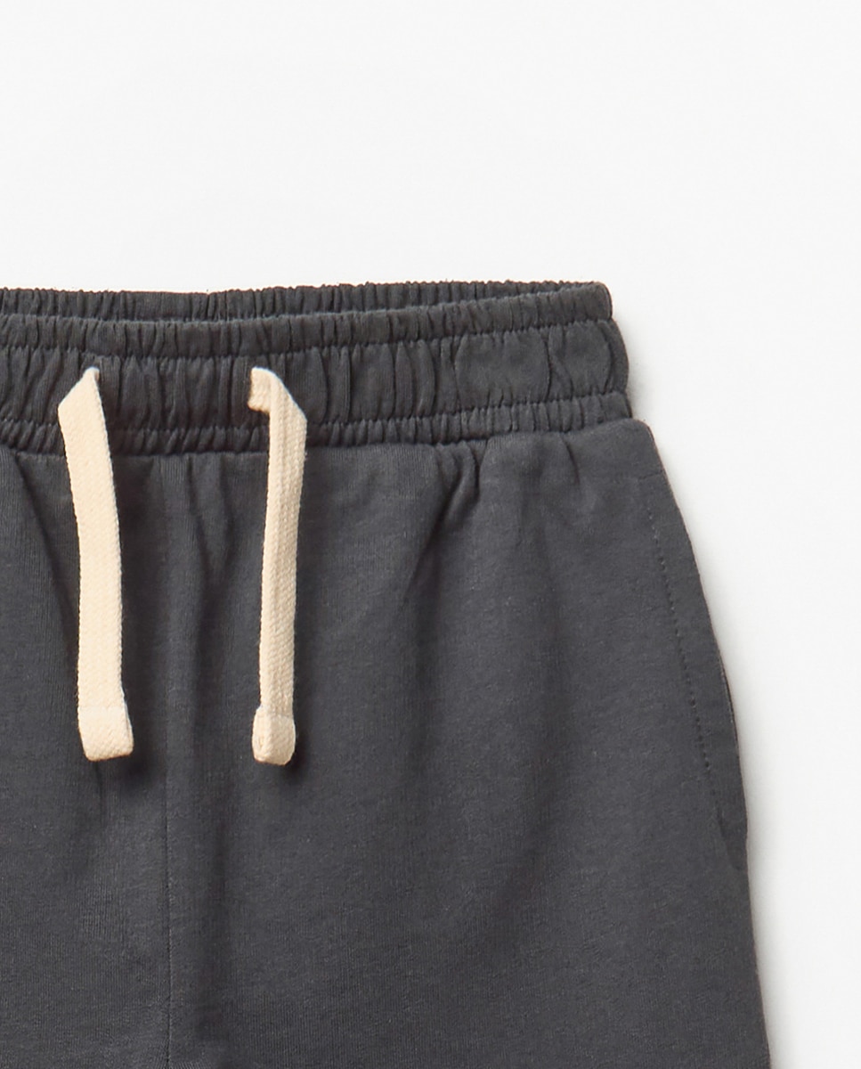 Calças Básicas Cinzento-escuro-3