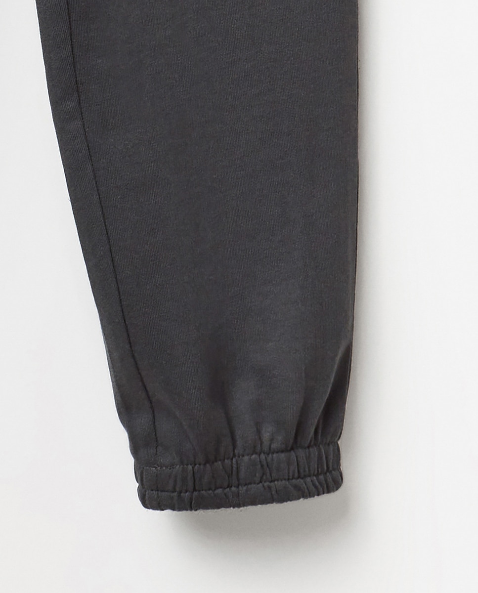 Calças Básicas Cinzento-escuro-4