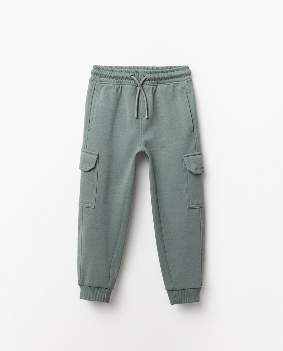 Calças Cargo Jogger Sfera Verde-escuro-1