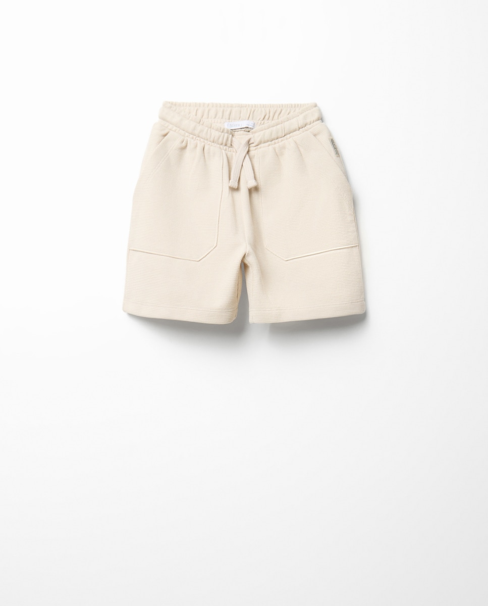 Bermudas Terry com Textura Sfera Branco-2