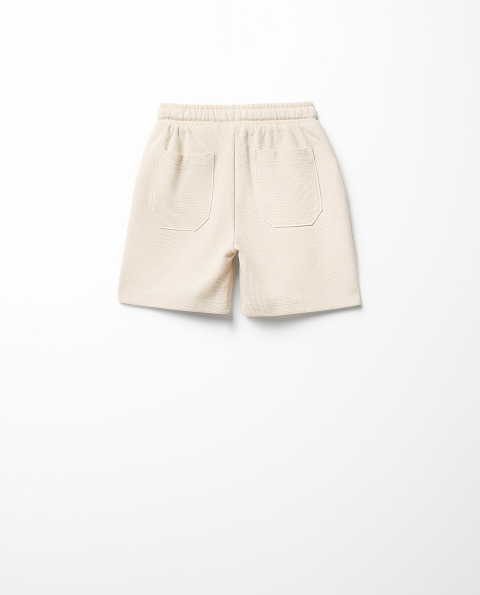 Bermudas Terry com Textura Sfera Branco-5