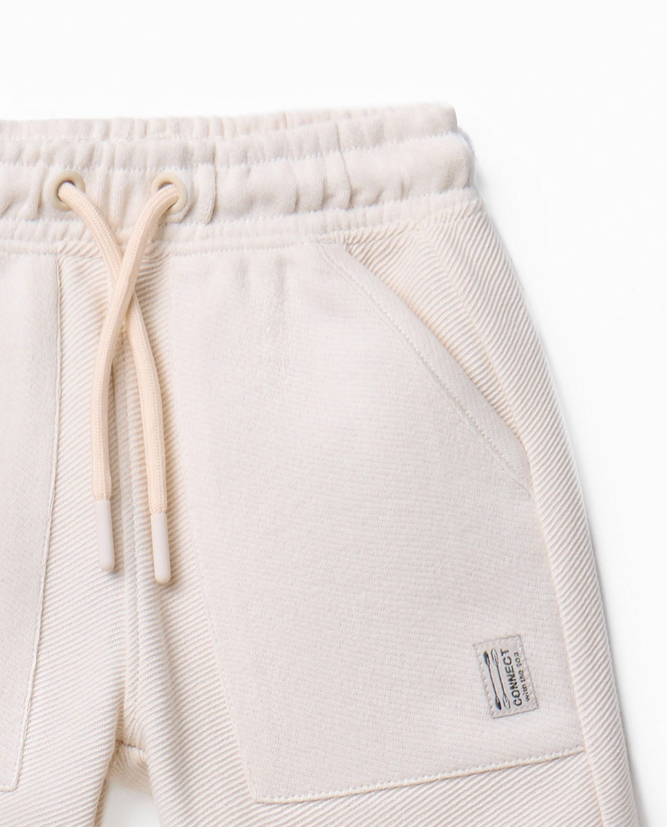 Bermudas Terry com Textura Branco-2