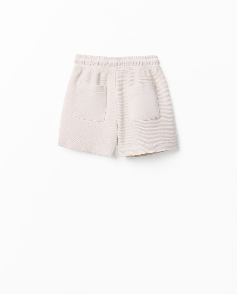 Bermudas Terry com Textura Branco-3