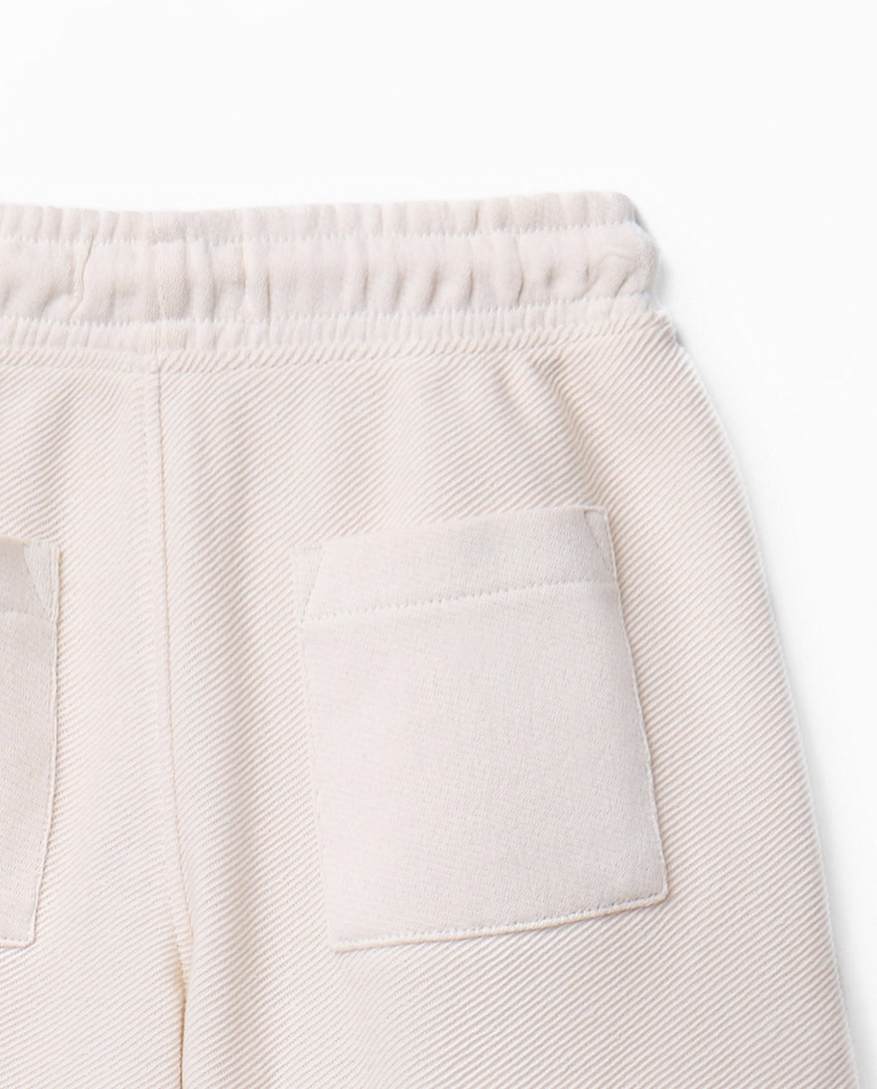 Bermudas Terry com Textura Branco-4