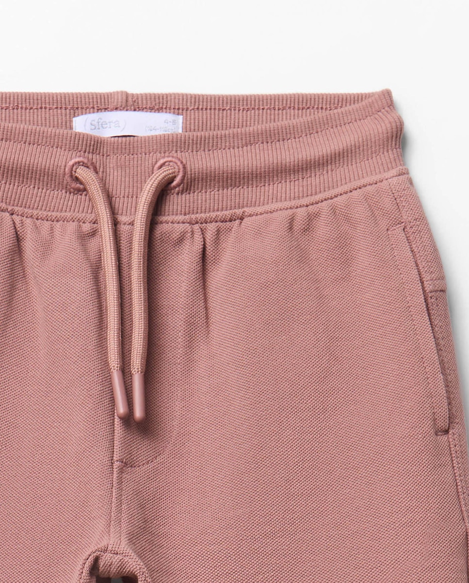 Bermudas Básicas de Piqué Sfera Vermelho-2
