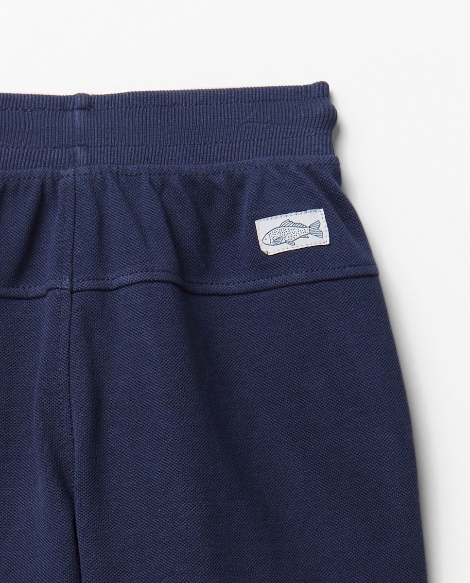 Bermudas Básicas de Piqué Sfera Marinho-3