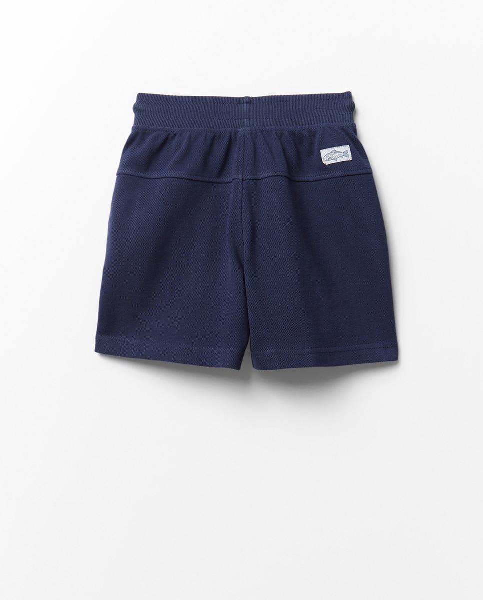 Bermudas Básicas de Piqué Sfera Marinho-4
