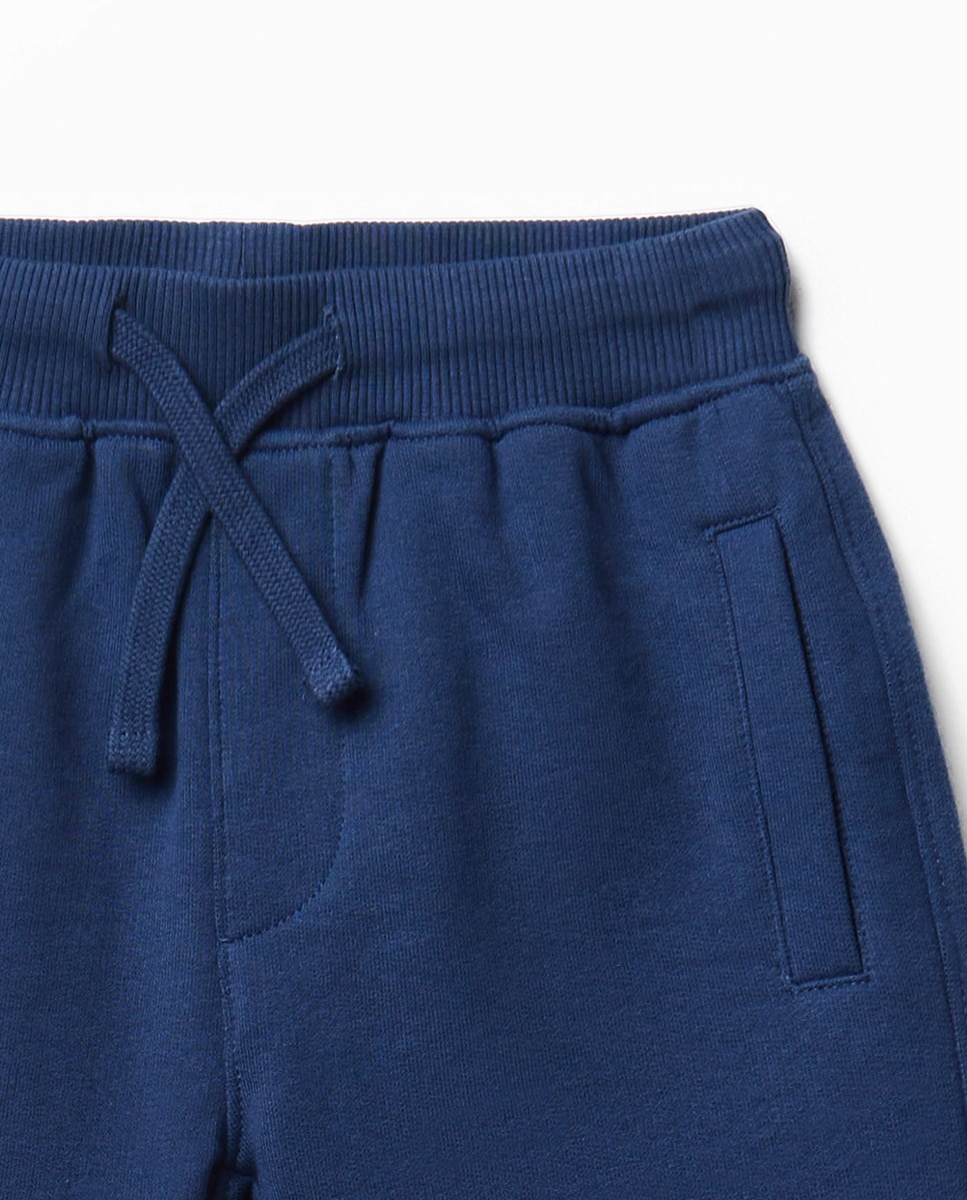 Bermudas Básicas Terry Azul-escuro-2