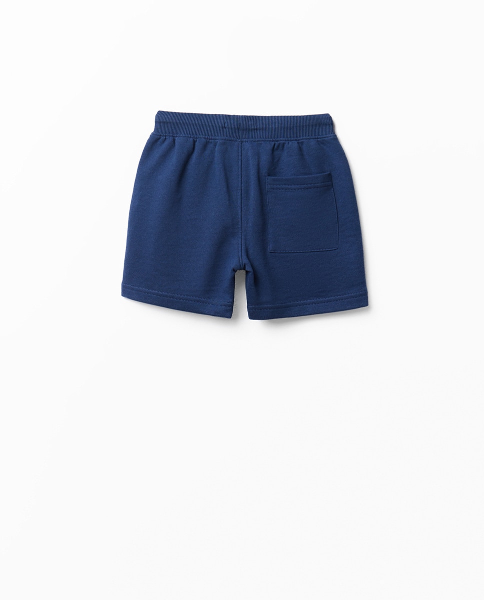 Bermudas Básicas Terry Azul-escuro-3