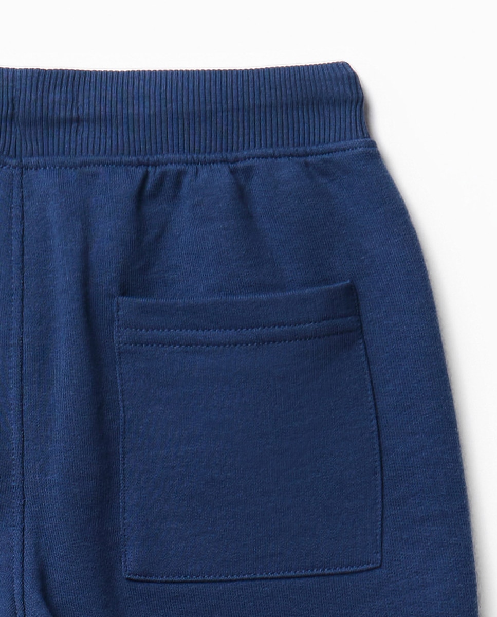 Bermudas Básicas Terry Azul-escuro-4
