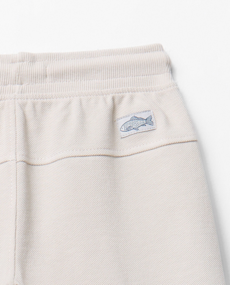 Bermudas Básicas de Piqué Branco-3