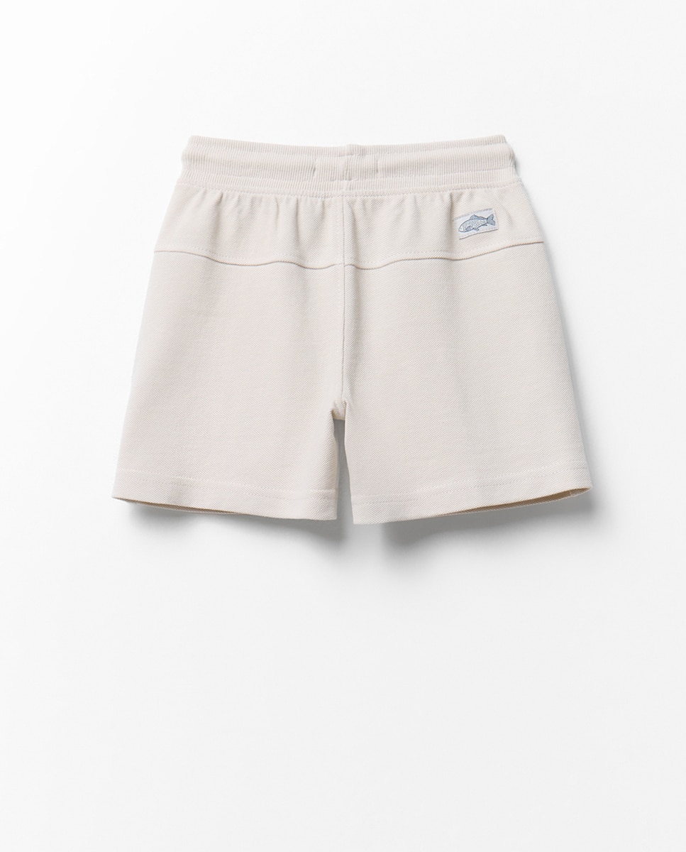 Bermudas Básicas de Piqué Branco-4