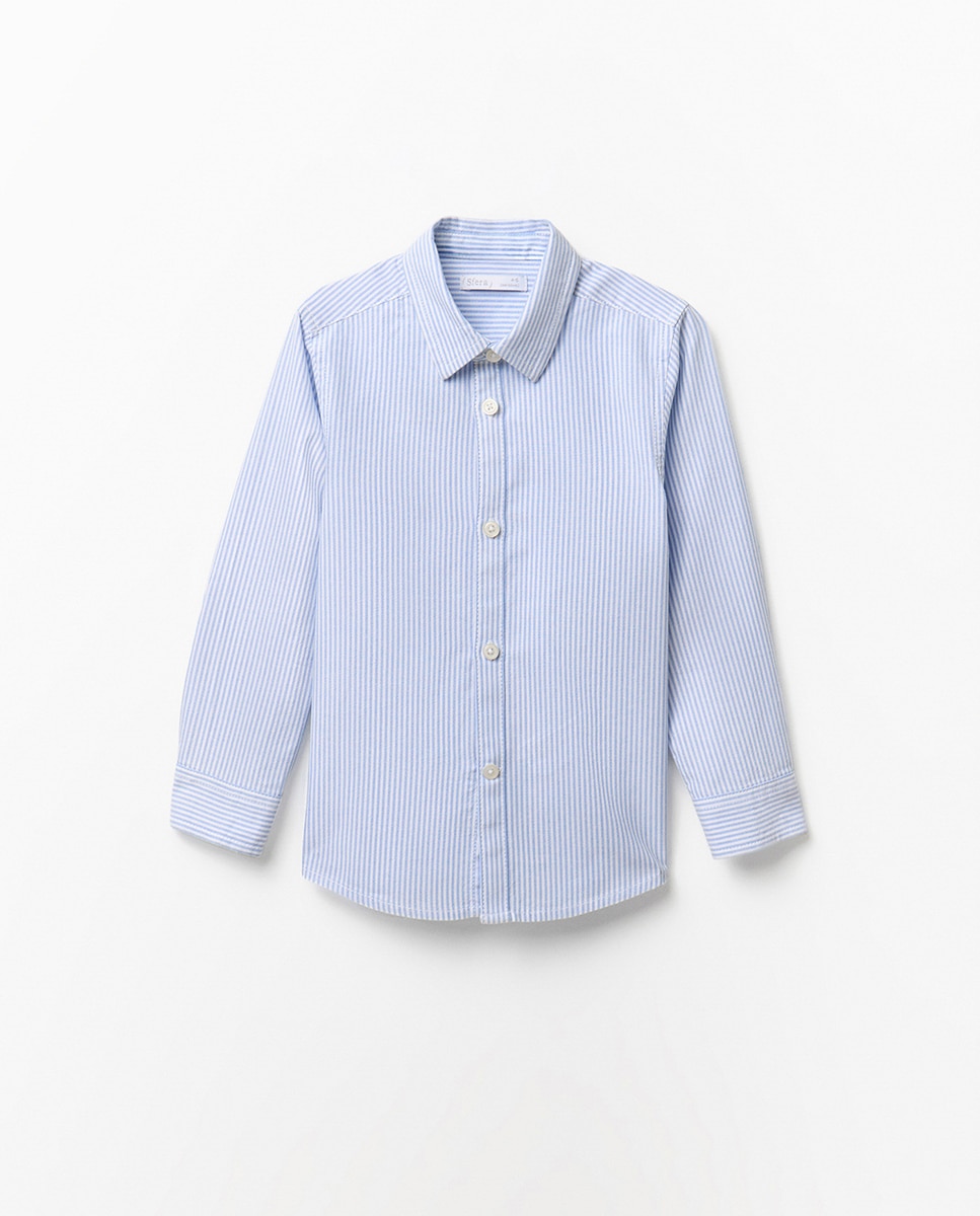 Camisa Oxford às Riscas Sfera Azul-claro-4