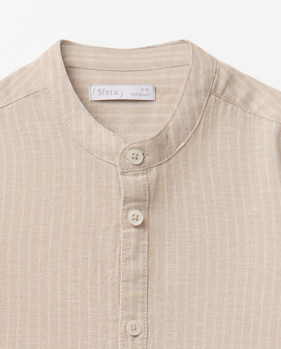 Camisa de Linho Sfera Bege-2