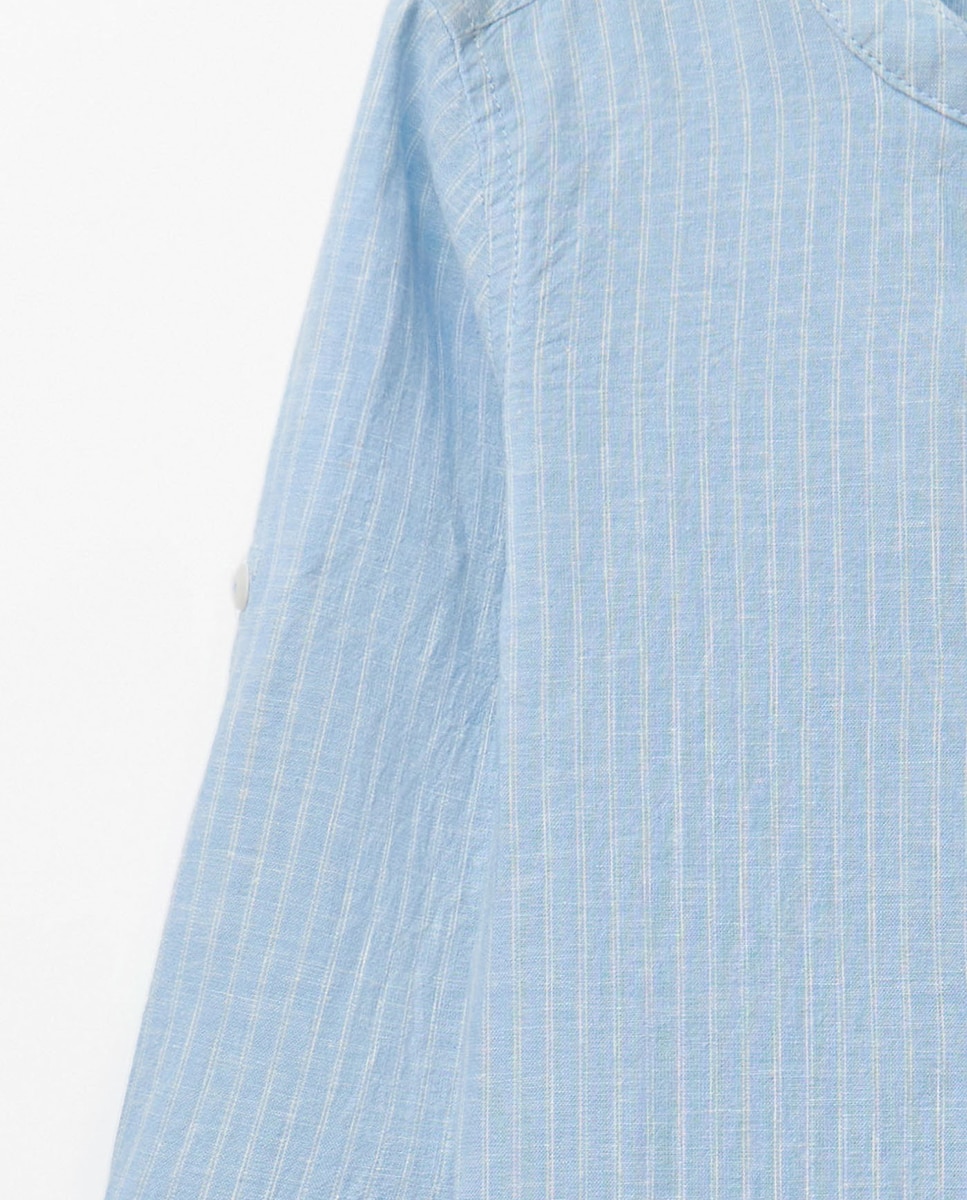 Camisa de Linho Sfera Azul-claro-3