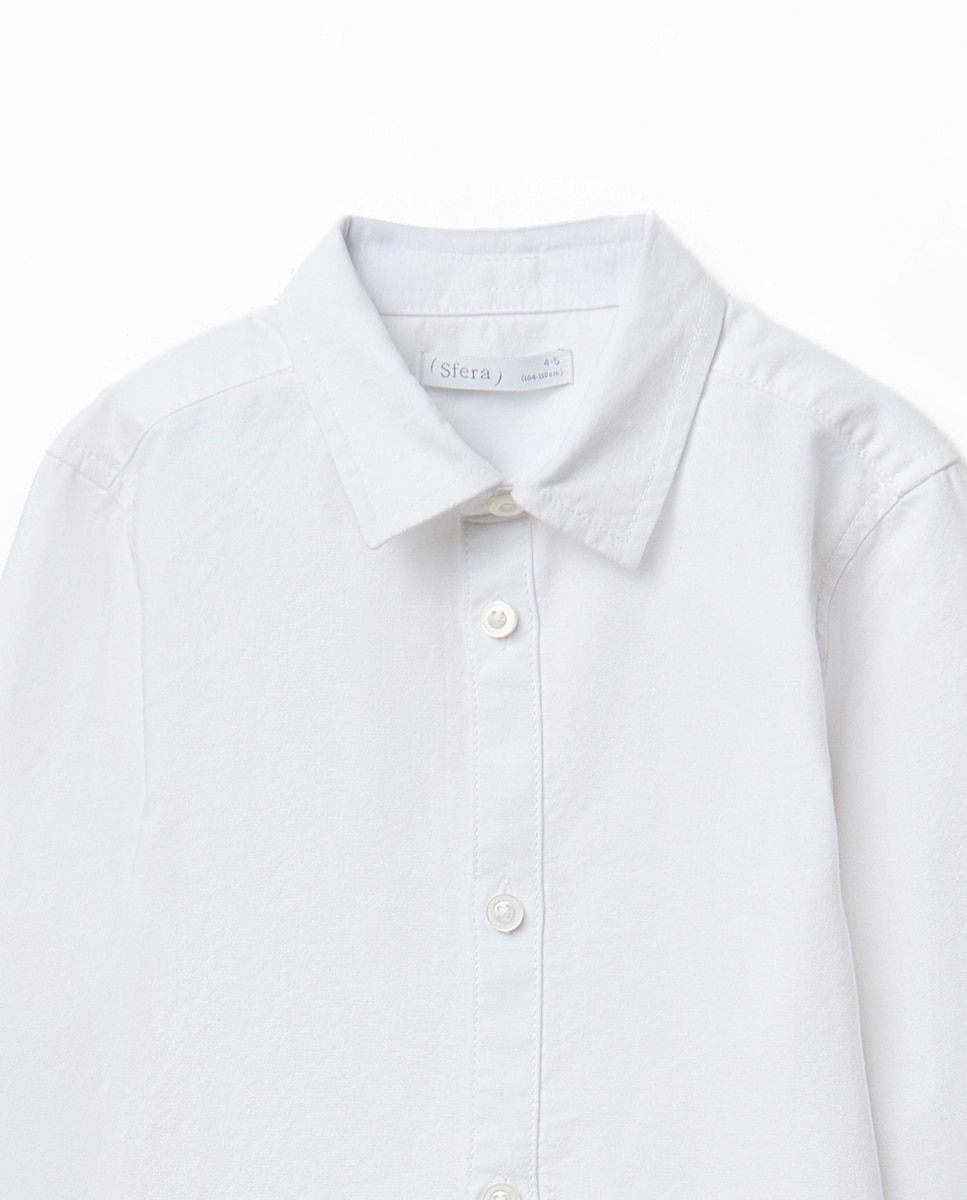 Imagen 4 de Camisa oxford lisa - Sfera - Blanco Blanco