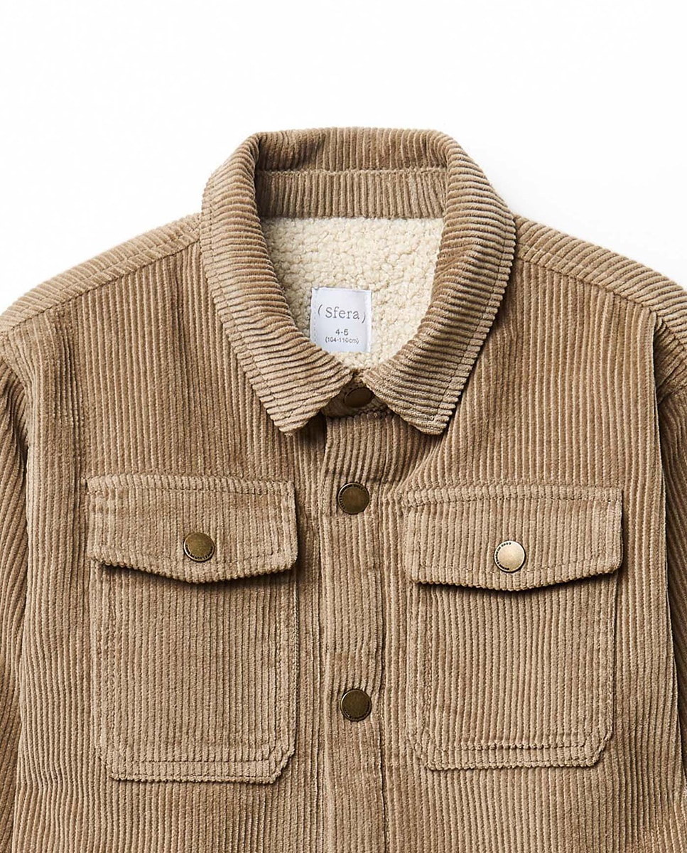 Sobrecamisa pana forrada - Sfera - Beige Beige-2