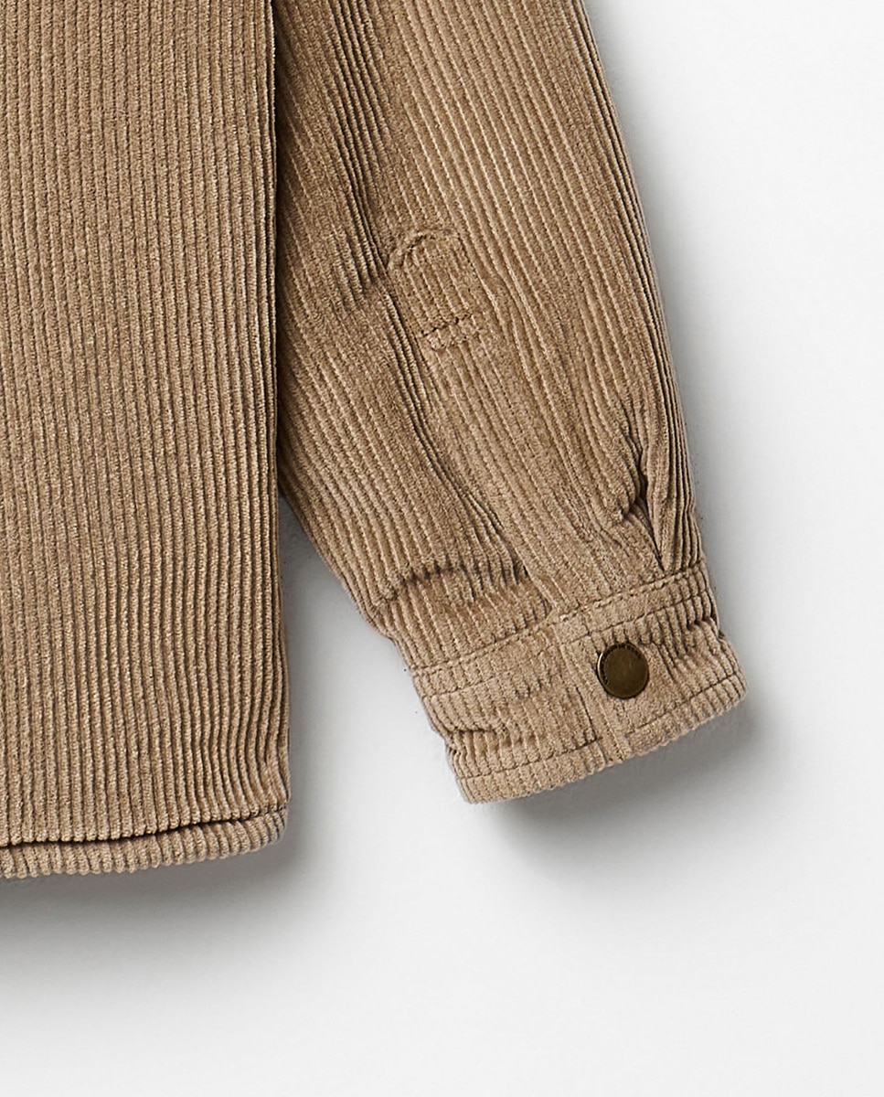 Sobrecamisa pana forrada - Sfera - Beige Beige-6