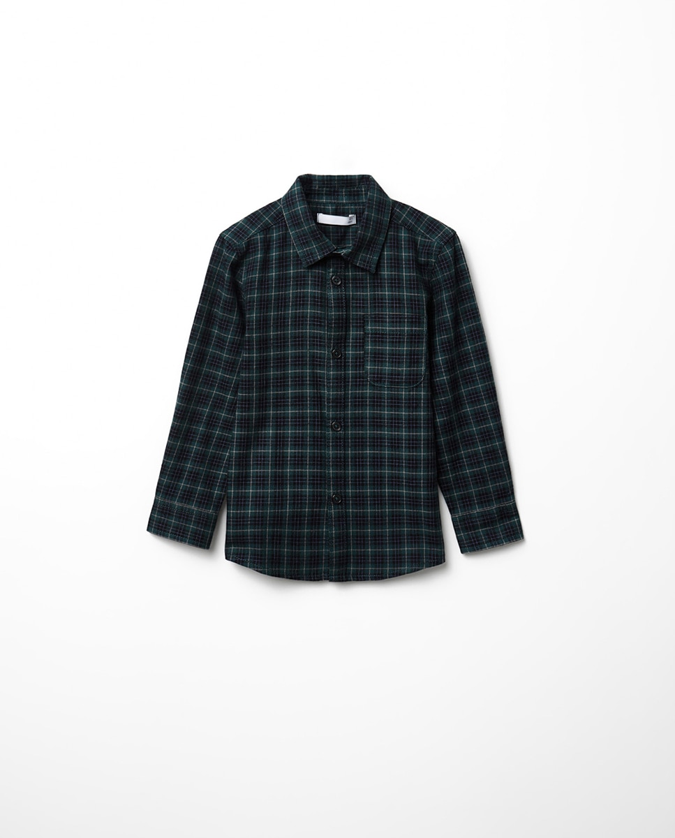 Imagen 0 de Camisa franela cuadros Verde
