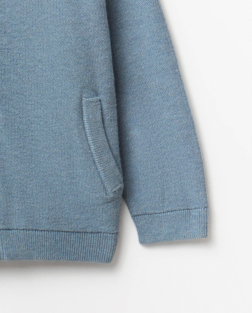Cardigan com Fecho de Correr Sfera Azul-6