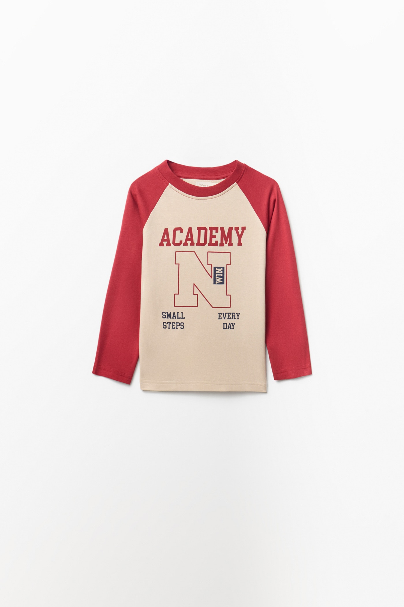 T-shirt com Manga Raglã Vermelho-1