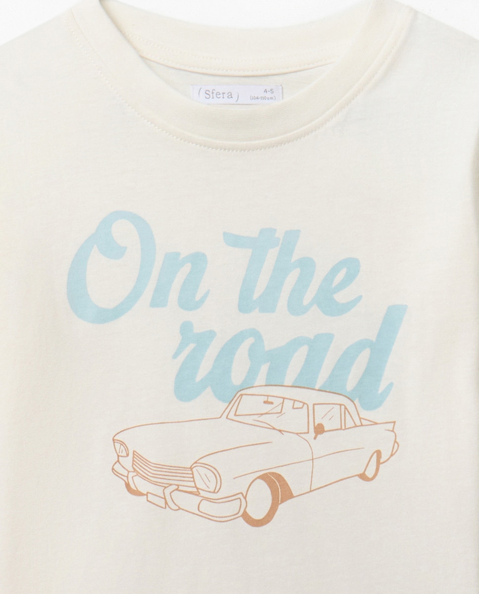 T-shirt Carro Clássico Branco-marfim-2