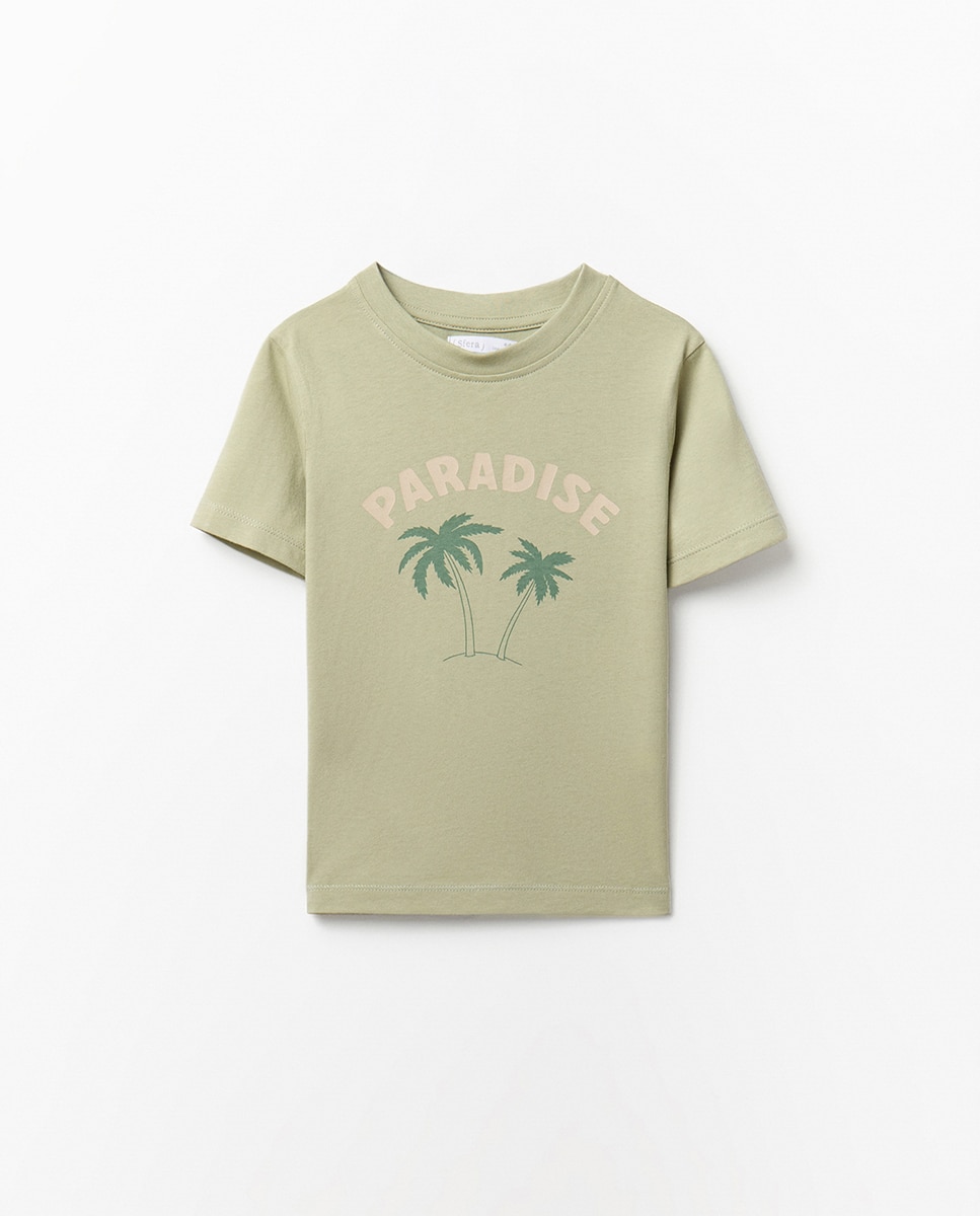 T-shirt com Palmeiras Sfera Verde-claro-1