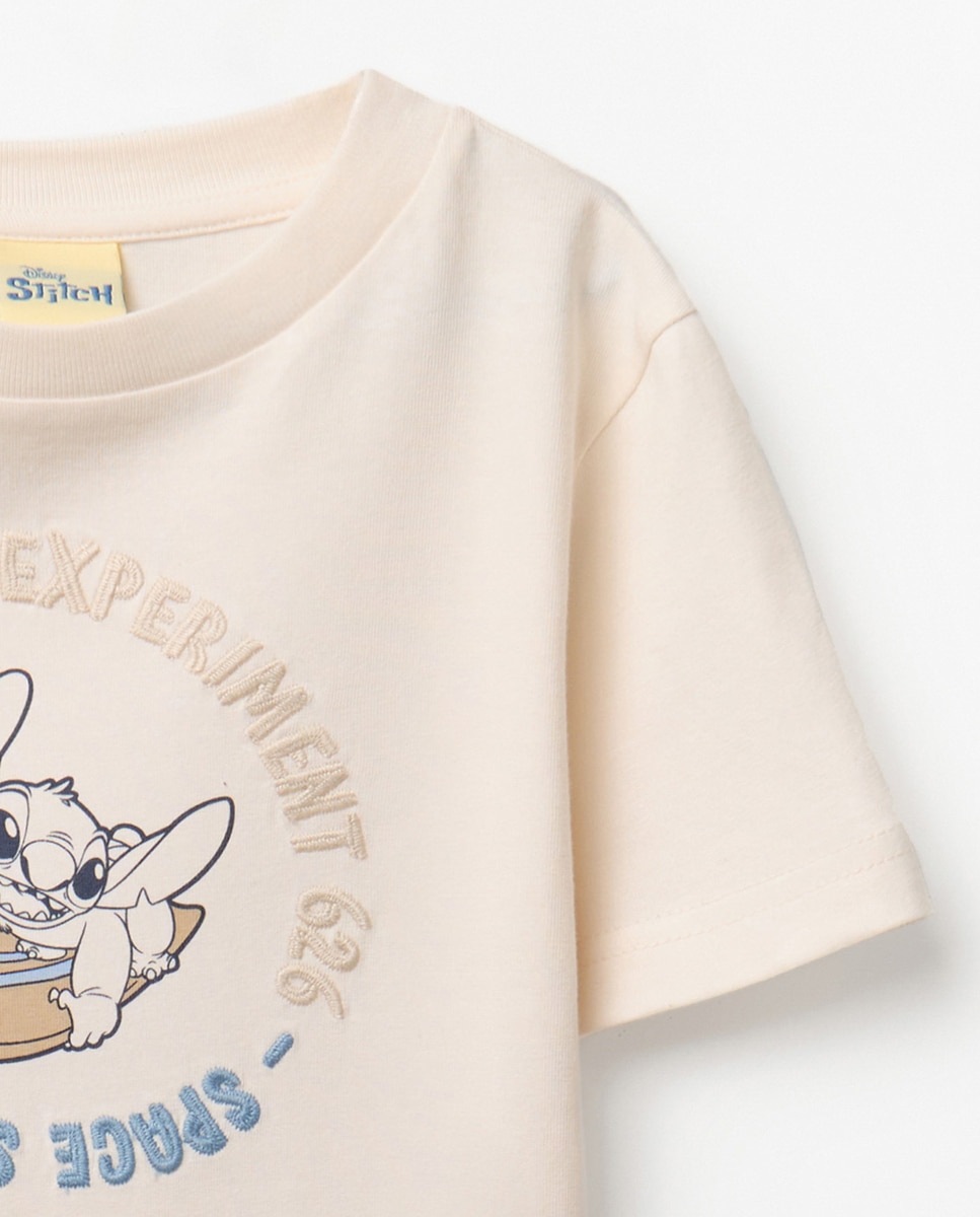 T-shirt Licença Stitch Sfera Branco-marfim-3