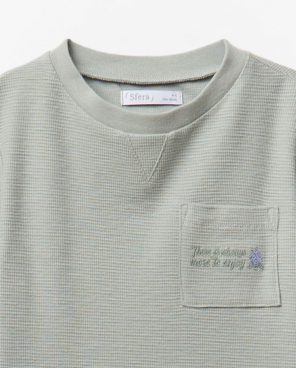 T-shirt com Bordado Sfera Verde-claro-4