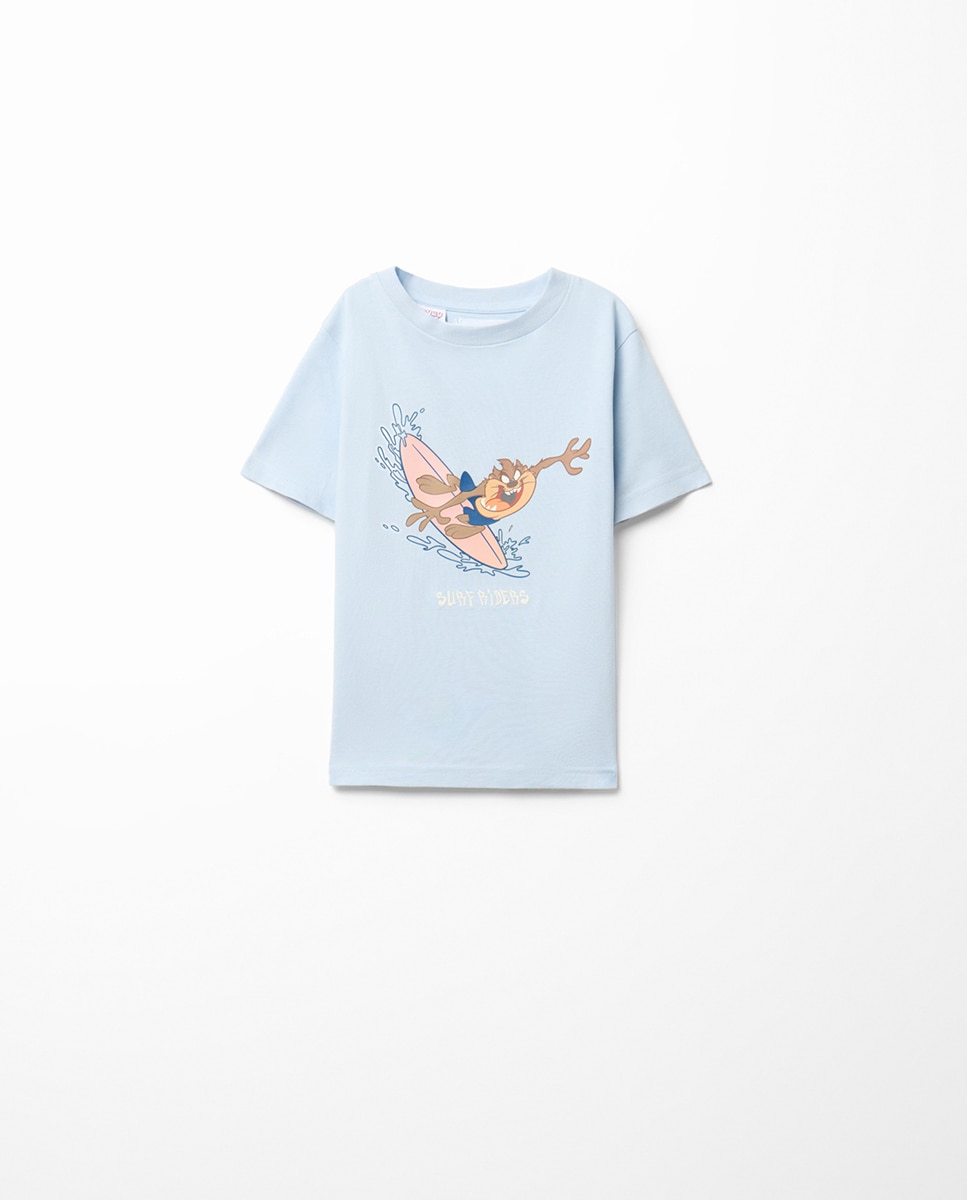 T-shirt Licença Tazmania Sfera Azul-claro-1