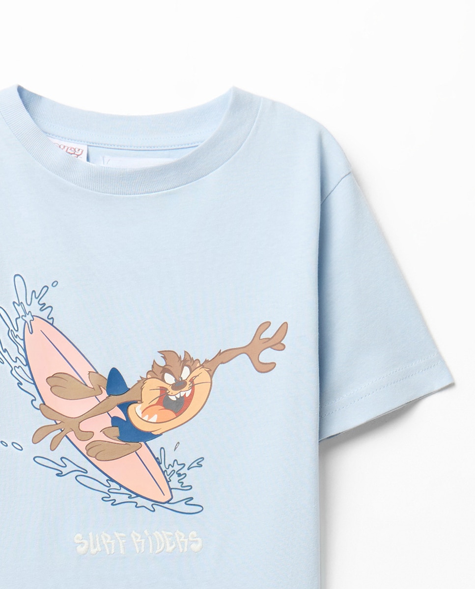 T-shirt Licença Tazmania Sfera Azul-claro-2