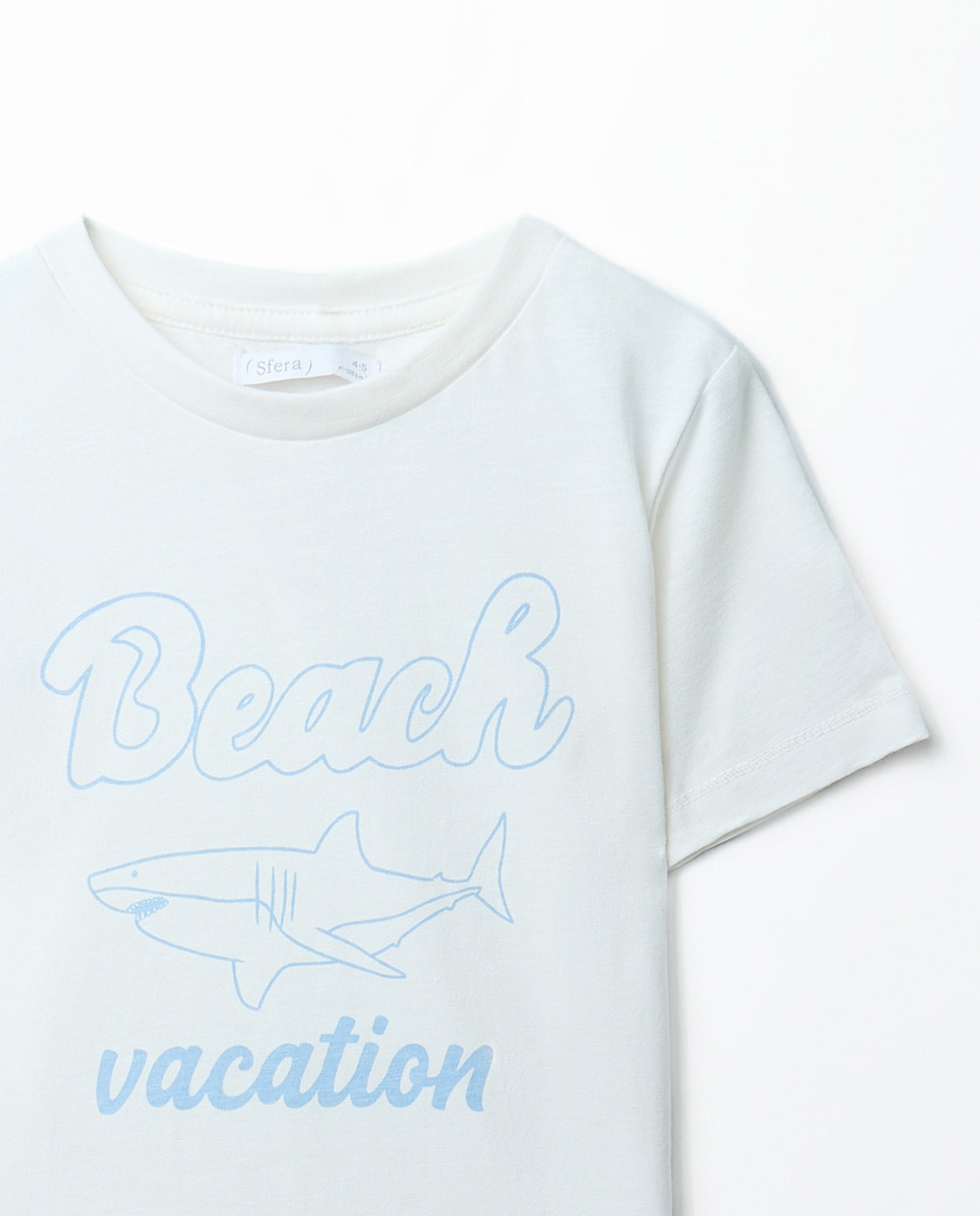 T-shirt básica estampada Sfera Branco-2