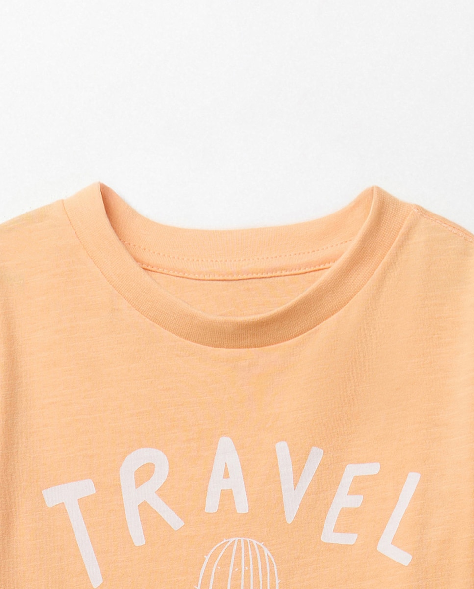 T-shirt básica estampada Sfera Laranja-2