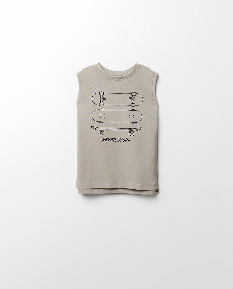 T-shirt sem mangas Cinzento-3