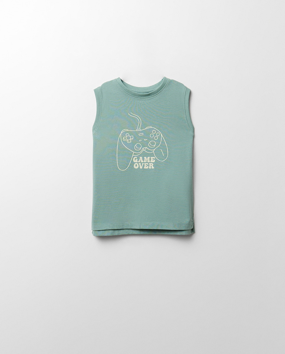 T-shirt sem mangas Sfera Verde-3