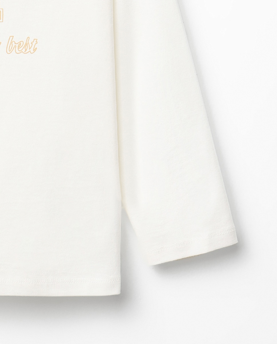 T-shirt Estampada Universitária Sfera Branco-marfim-3